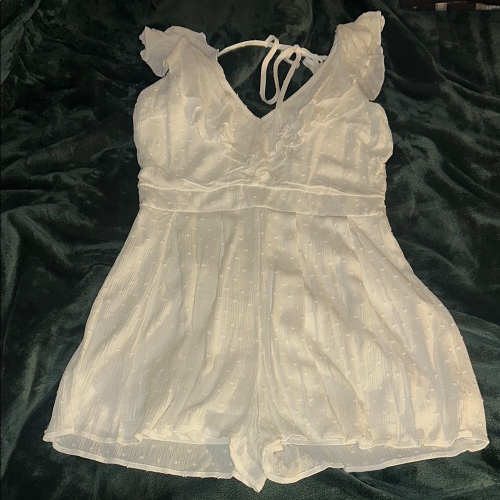 White Ruffled Romper